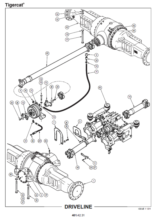 TIGERCAT AD610C UTILITY VEHICLE PARTS CATALOGUE MANUAL (6109001 - 6109250)