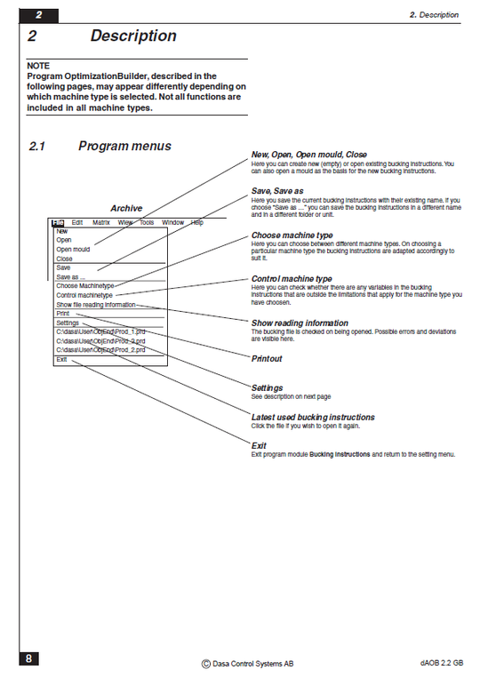 TIGERCAT DASA D5 TH570 HARVESTING HEAD OPTIMIZATION MANUAL (5700101-5701000)