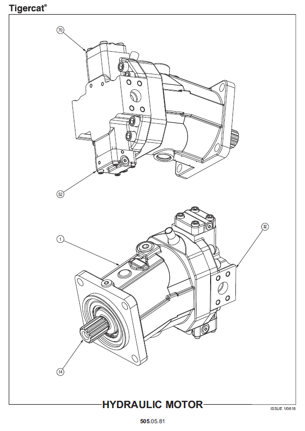 TIGERCAT DW5000 SAW HEAD PARTS CATALOGUE MANUAL (DW5001 7201001 - 1049, DW5002 7201051 - 1095, DW501096 - DW501600, DW501601 - DW502500)
