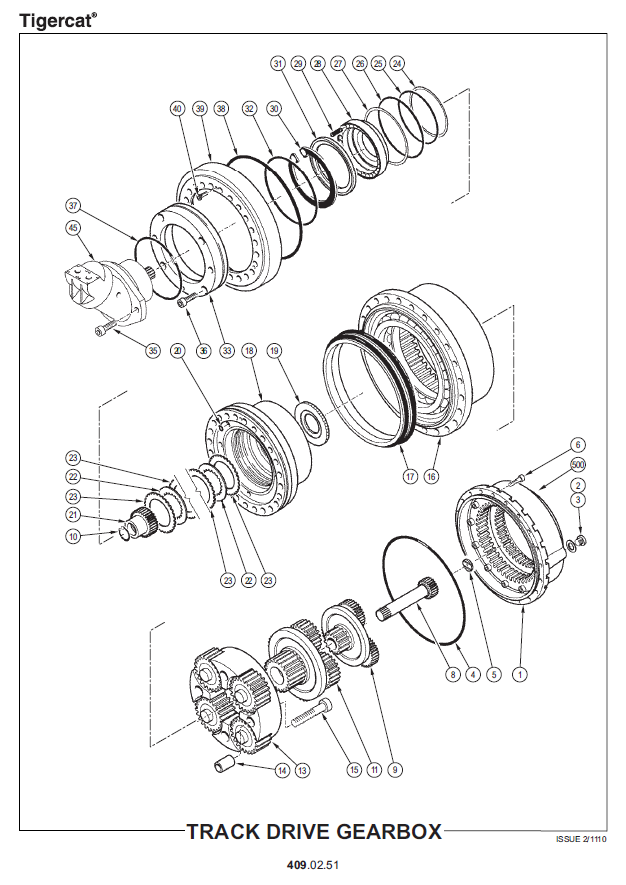 TIGERCAT H250C HARVESTER PARTS CATALOGUE MANUAL (250H2001 - 250H2200)