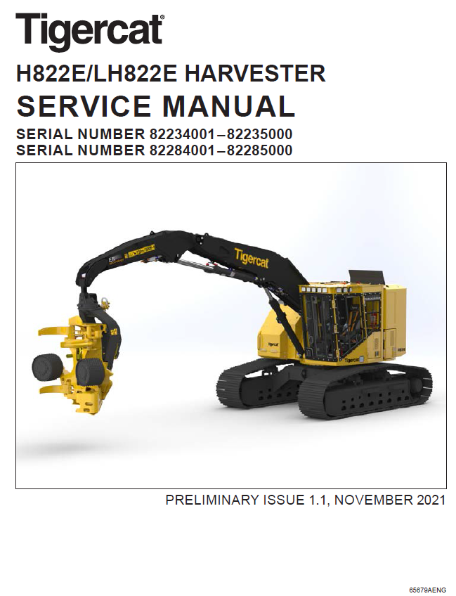 TIGERCAT H822E HARVESTER SERVICE REPAIR MANUAL