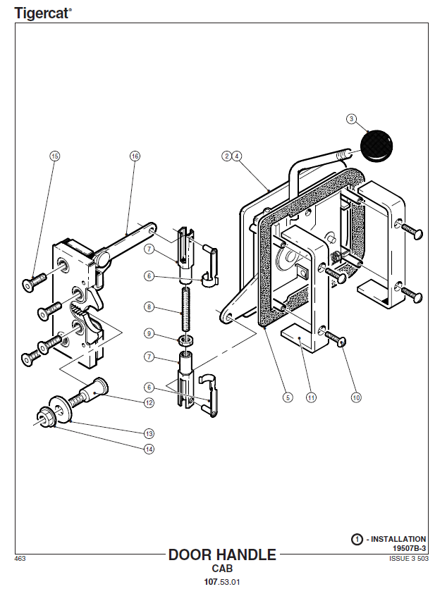 TIGERCAT H845B HARVESTER PARTS CATALOGUE MANUAL (845H0501 - 845H1499)