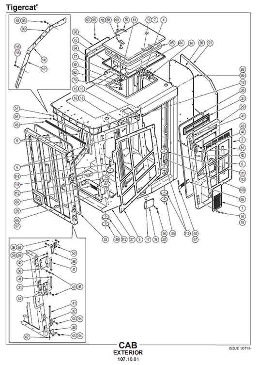 TIGERCAT H845E HARVESTER PARTS CATALOGUE MANUAL (84533001 - 84533500)