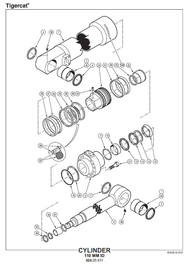 TIGERCAT H855C HARVESTER PARTS CATALOGUE MANUAL (85530101- 85532000)