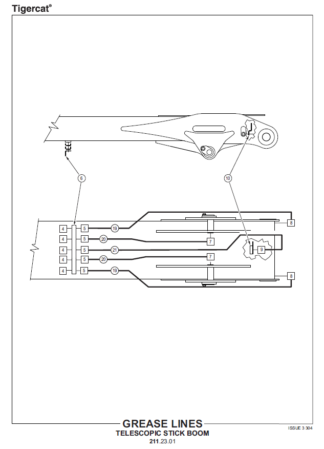TIGERCAT H855D HARVESTER PARTS CATALOGUE MANUAL (85532001 - 85533000)