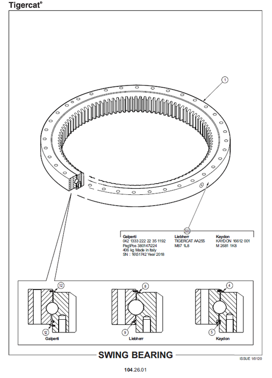 TIGERCAT L822E FELLER BUNCHER PARTS CATALOGUE MANUAL (82224001 - 82225000)
