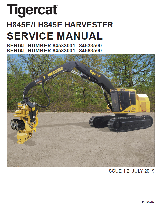 TIGERCAT LH845E HARVESTER SERVICE REPAIR MANUAL (84583001-84583500)