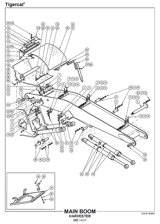 TIGERCAT LH870C HARVESTER PARTS CATALOGUE MANUAL (87081501 - 87083000)