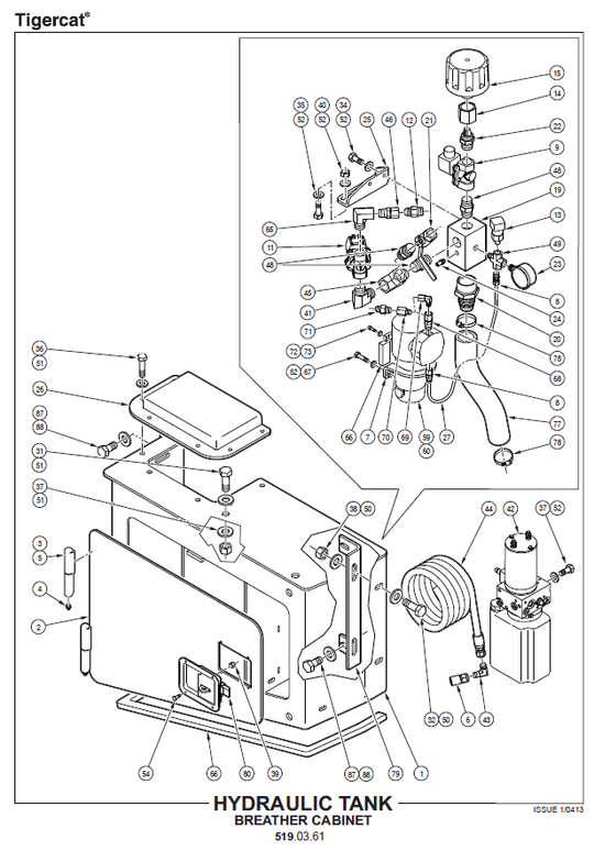 TIGERCAT LS855C SHOVEL LOGGER PARTS CATALOGUE MANUAL (85500101 - 85502000)