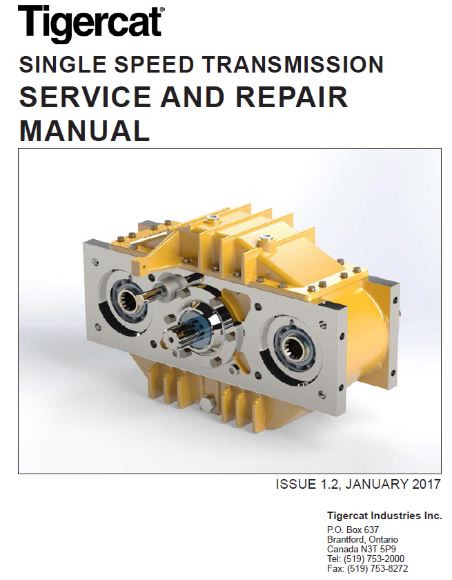 TIGERCAT SINGLE SPEED TRANSMISSION SERVICE REPAIR MANUAL - PDF FILE DOWNLOAD