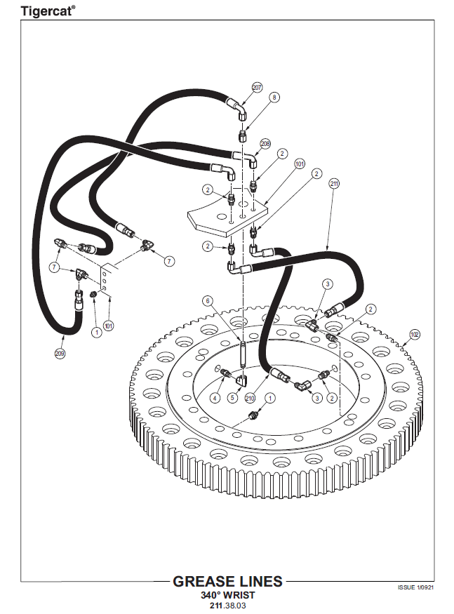 TIGERCAT ST5400 SAW HEAD PARTS CATALOGUE MANUAL (ST541001 - ST542000)