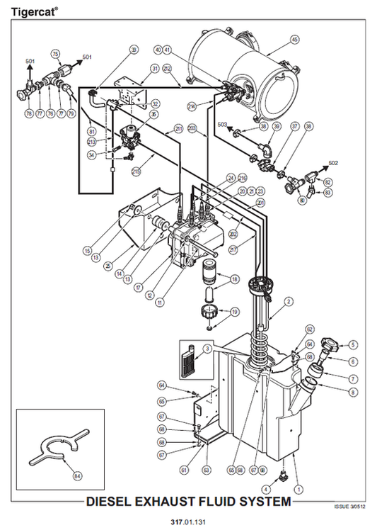 TIGERCAT T250D LOADER PARTS CATALOGUE MANUAL (250T2101 - 250T3500)