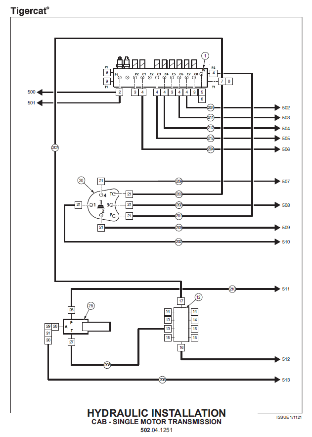 TIGERCAT T726E TRENCHER PARTS CATALOGUE MANUAL (726T0101 - 726T0500)