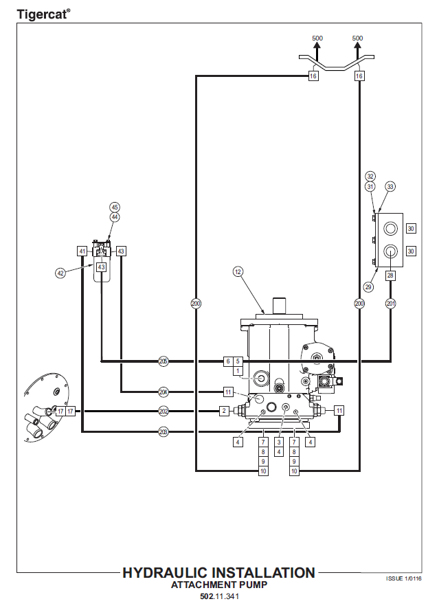 TIGERCAT T726G TRENCHER PARTS CATALOGUE MANUAL (726T0501 - 726T0700)
