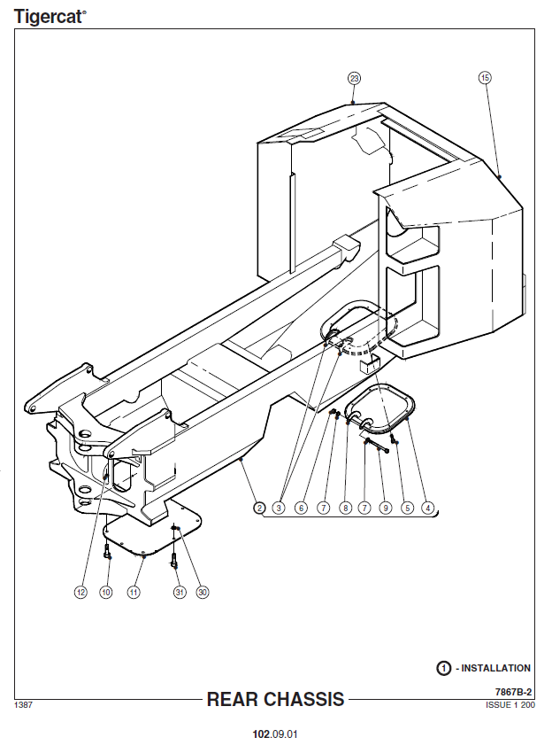 TIGERCAT T750 TRENCHER PARTS CATALOGUE MANUAL (750T0101 - 750T0300)