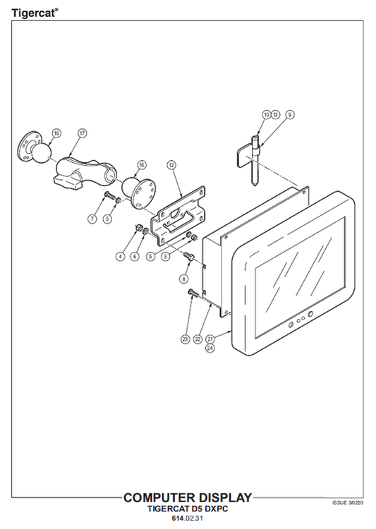 TIGERCAT TH570 HARVESTING HEAD PARTS CATALOGUE MANUAL (5700101 - 5701000)