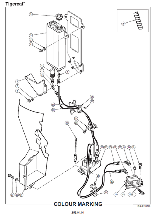 TIGERCAT TH575 HARVESTING HEAD PARTS CATALOGUE MANUAL (5750101 - 5752000)