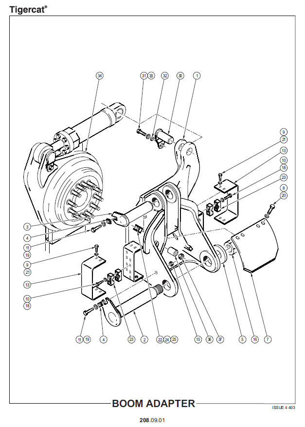 TIGERCAT X822C FELLER BUNCHER PARTS CATALOGUE MANUAL (82261001 - 82263000)