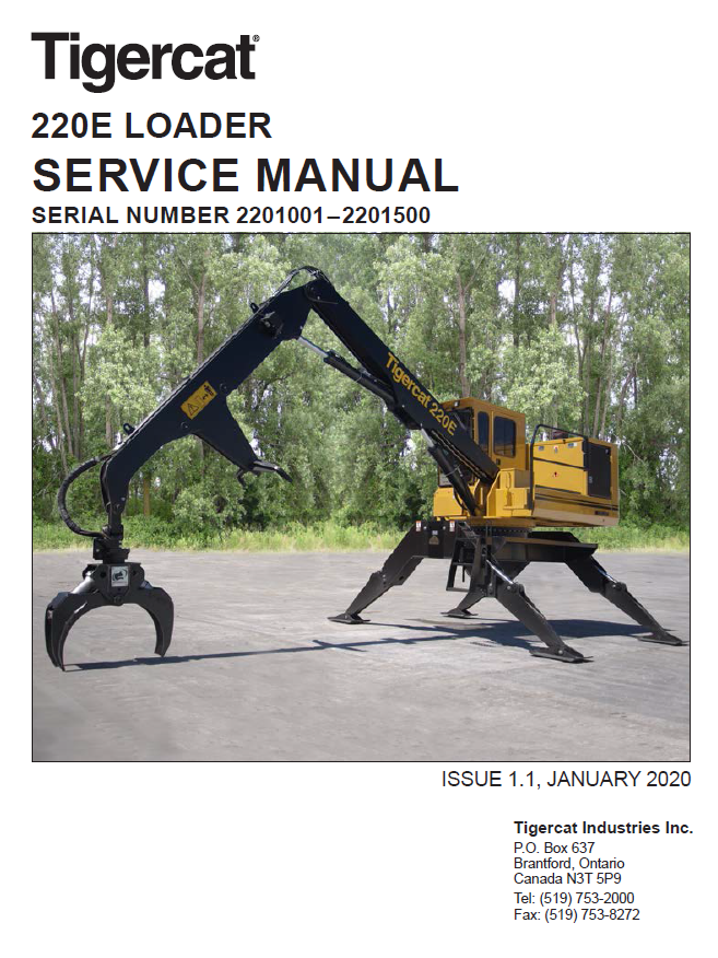 TIGERCAT 220E LOADER SERVICE REPAIR MANUAL (2201001-2201500)