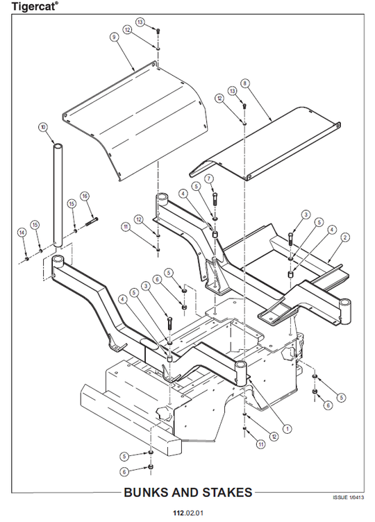 TIGERCAT AC16 ARTICULATING CARRIER PARTS CATALOGUE MANUAL (AC160201- AC160500)