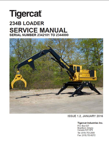 Tigercat Loader 234B (2342101 – 2344000) Operator & Service