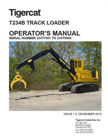 Tigercat Loader T234B (234T7000 – 234T8000) Operator & Service