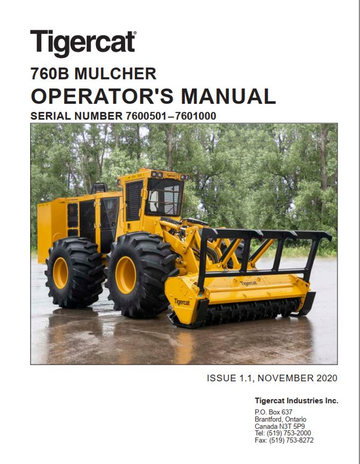 Tigercat Mulcher 760B (7600501 – 7601000) Operator