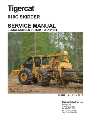 Tigercat Skidder 610 610C Operator & Service