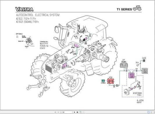 VALTRA AutoControl System N, T HiTech Electrical Diagram Manual AC10.2 & AC10.21