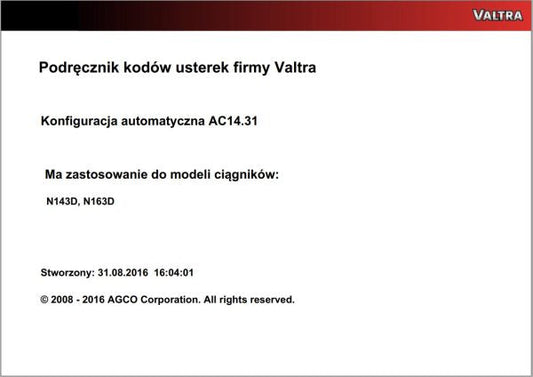 VALTRA AUTOMATION CONFIGURATION AC14.31 SERVICE CODE MANUAL