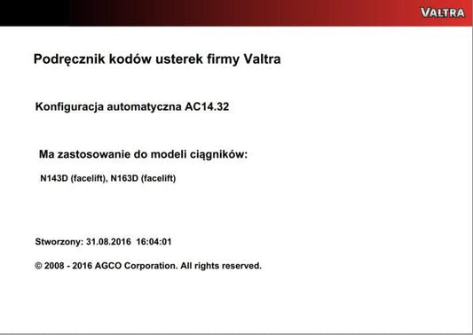 VALTRA AUTOMATION CONFIGURATION AC14.32 SERVICE CODE MANUAL