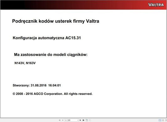 VALTRA Automation Configuration AC15.31 Service Code Manual – Complete Repair & Diagnostic Guide