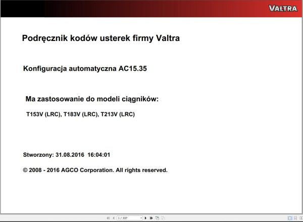VALTRA Automation Configuration AC15.35 Service Code Manual – PDF Guide