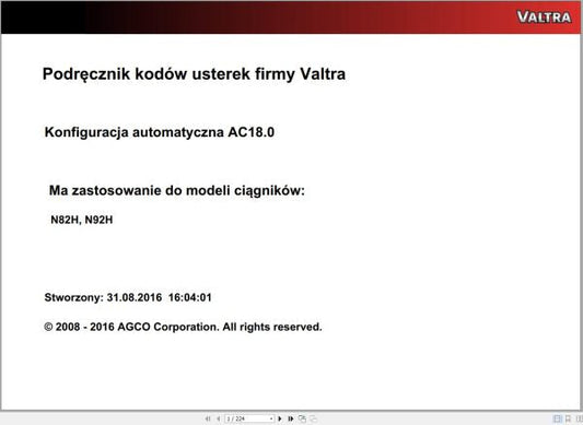 VALTRA AUTOMATION CONFIGURATION AC18.0 Service Code Manual – Complete Repair & Configuration Guide