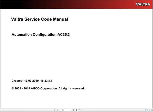 VALTRA Automation Configuration AC35.3 Service Code Manual