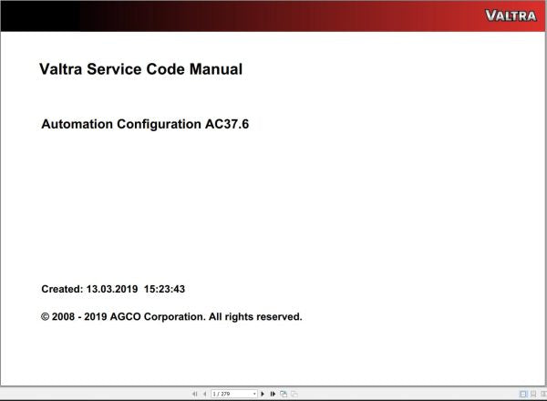 VALTRA Automation Configuration AC37.6 Service Code Manual