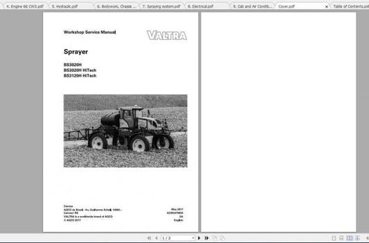 VALTRA SA Applicators BS3120H & BS3120H HiTech Workshop Service Manual PDF