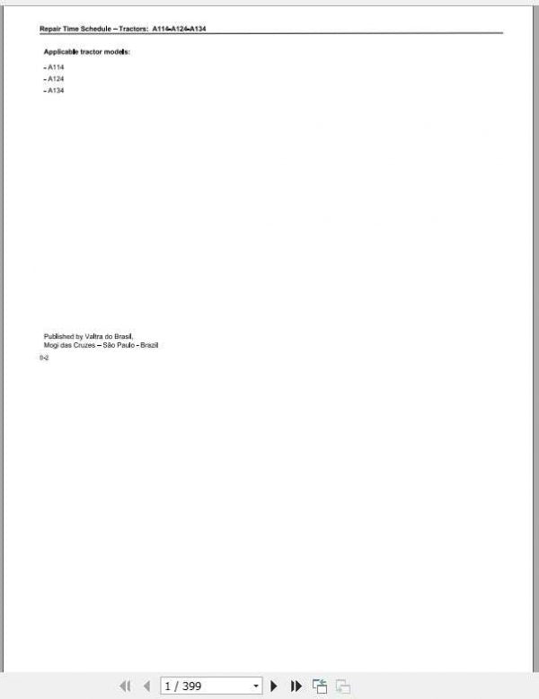 Valtra SA Tractor A114 A124 A134 Operators Manual PDF Download & Guide