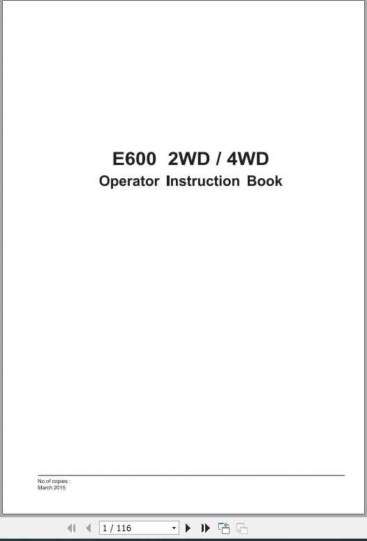 Valtra SA Tractor E600 Operator’s Manual PDF | 2WD & 4WD Service Guide