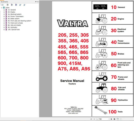 Valtra Tractor 205 to A95 Service Manual 39200212 – Repair & Maintenance Guide