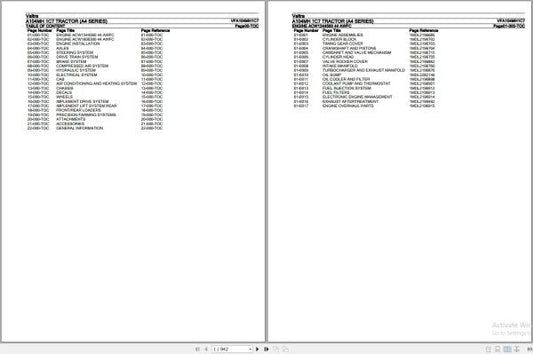 Valtra Tractor A4 Series A104MH 1C7 Parts Catalog Manual (VFA104MH1C7)