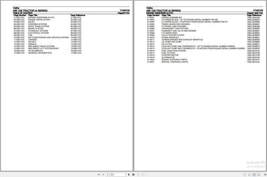 Valtra A Series A85 (1D8) Tractor Parts Catalog Manual (VTA851D8) - PDF Download