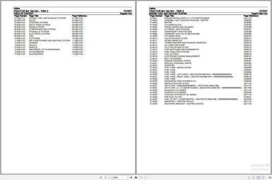 Valtra BH 194 GIV Tier 3 Parts Catalog Manual C019401