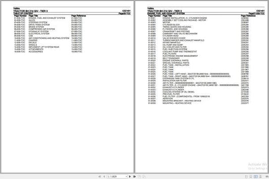 Valtra BH 214 Generation IV (Tier 3) Tractor Parts Catalog Manual (C021401)