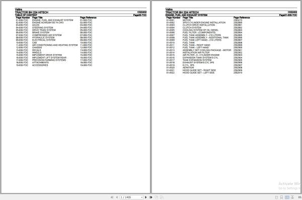 Valtra BH 224 HiTech Tractor Parts Catalog Manual (C022402)
