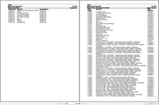 Valtra BM110 GII Tractor Parts Catalog Manual (C011002) – PDF Download