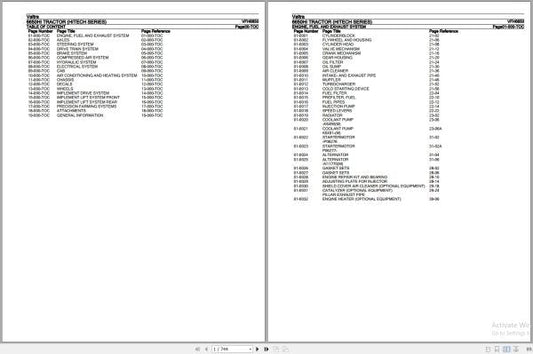 VALTRA HiTech Series 6650Hi Tractor Parts Catalog Manual VFH6650