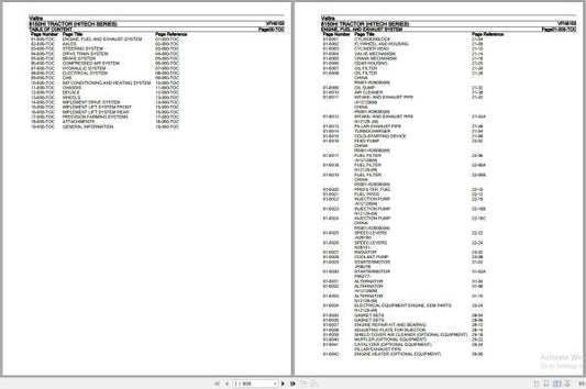 Valtra Tractor HiTech Series 8150HI Parts Catalog Manual VFH8150