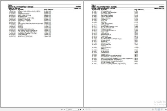 Valtra HiTech Series 8950HI Tractor Parts Catalog Manual VFH8950