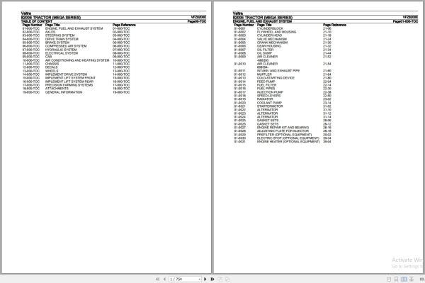 Valtra Tractor Mega Series 8200E Parts Catalog Manual VFZ8200E – Complete Spare Parts Guide